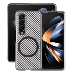 For Samsung Galaxy Z Fold4 6D Plated Carbon Fiber Clear Magsafe PC Phone Case - Photo 1 sur 2