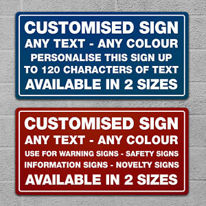 Custom Sign Personalised Plaque Customise Quote Text Safety Office Novelty Gift 