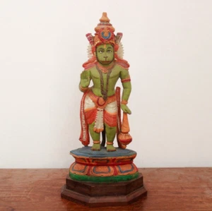 Hanuman Statue Vintage Figurine Wooden Balaji Sculpture Antique Hindu God Idol - Picture 1 of 5