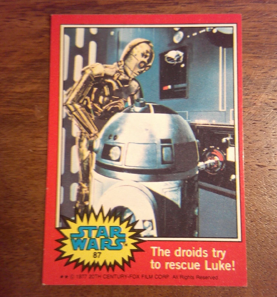 1977 Star Wars Trading Card #87 The Droids Try To Rescue Luke RED - Image 1 of 1