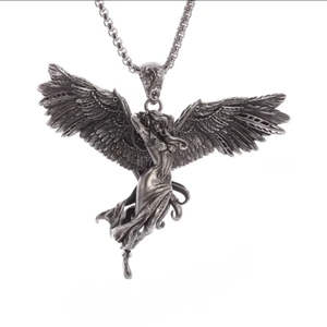 Collier pendentif debout bijoux d'ange en ecstasy argent vintage déesse sexy - Photo 1/9