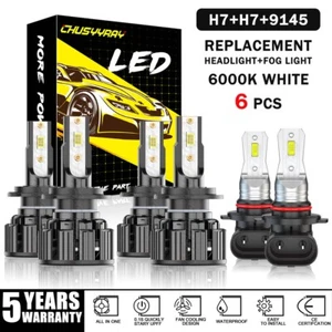 For Mercedes-Benz CLK320 CLK500 2004-2005 6x 6000K LED Headlight Fog Light Bulbs - Picture 1 of 24