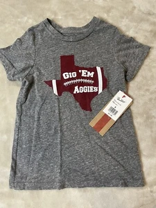 Texas A&M Aggies Youth TShirt Grey Gig 'Em - Picture 1 of 2
