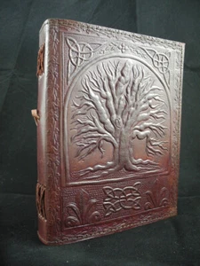 Celtic Pagan Wicca TREE of LIFE A5 Handmade Leather Journal Diary Book Shadows - Picture 1 of 8