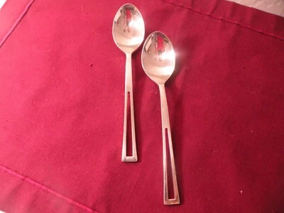 Set Of 2 Towle Supreme APERTO 18/8 Stainless Teaspoons Flatware Japan 6" - Image 1 of 4