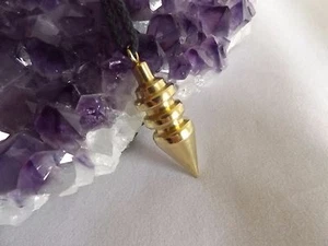 Messing - Pendel im Schmuckbeutel mit Anleitung Radiästhesie - Bild 1 von 5