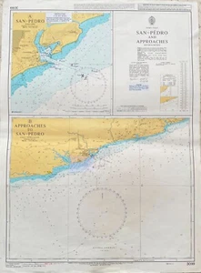 Admiralität 3099 SAN PEDRO UND ANFLÜGE KARTE KARTEN MARITIME NAUTIK - Bild 1 von 8