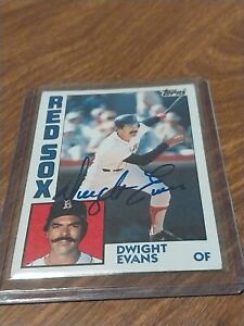 1984 Topps DWIGHT EVANS Signed Card IN Person autograph AUTO RED SOX