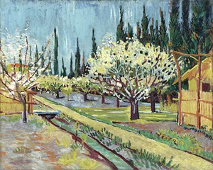 ORCHARD BORDERED BY CYPRESSES by Vincent Van Gogh Fine Art 8" x 10" Giclee - Picture 1 of 1