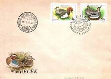 HUNGARY - SET OF 2 DUCKS ON CACHETED FIRST DAY COVER BUDAPEST 1988 (PART I)