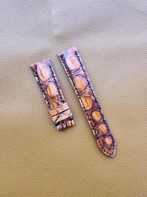 21/18 毫米橙色 100% 真皮表带 - 仅一个 — 第 1/4 张图片