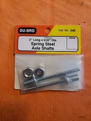 Du-Bro - 2" Long X 5/32" Dia. Spring Steel Axle Shafts - New - Part 248 - JT25 - Image 1 of 4