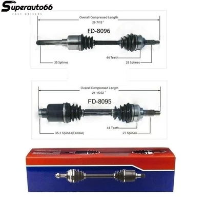 For Mazda Tribute Ford Escape Mercury Mariner 2001-08 2 Front CV Axle Shafts Set Foto 1 de 4