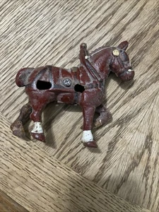 Vintage Cast Iron Fruit Wagon Horse 4”x5” - Picture 1 of 2