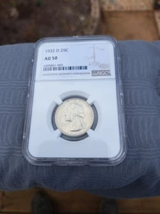 1932-D Washington Quarter AU50 NGC - Picture 1 of 4