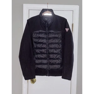 Guess Medium Jacket Full Zip Men Quilted Puffer Casual Black - Picture 1 of 10