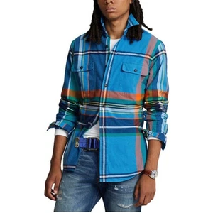 NUEVO CON ETIQUETAS Polo Ralph Lauren Para hombres Calce Clásico A Cuadros Gamuza Camisa de Trabajo Talla Mediana - Imagen 1 de 6