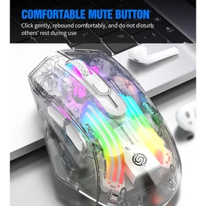 Black Wireless 2.4G BT5.0 Wired Tri-Mode Rechargeable Gaming Mouse 3600DPI BAJ - Picture 1 of 14