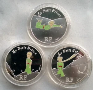 France 2007 Little Prince 1-1/2 Euro Set of 3 Silver Coins,Proof, Rare! - Picture 1 of 4