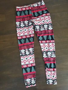 Holiday Winter Snowman Christmas Leggings Ugly Sweater Party Size Medium - Picture 1 of 7