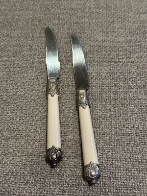 Home Essentials RENAISSANCE BONE Dinner Knife Set of 2 Vintage - Image 1 of 4