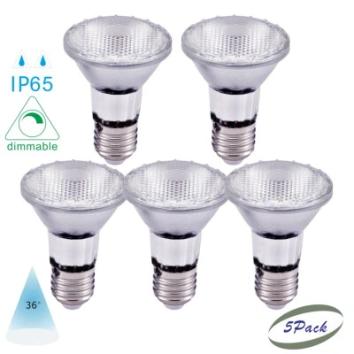 5 Pack PAR20 Led Track Light Bulb 9W 110V E26 Narrow Beam Waterproof Dimmable - Image 1 of 4
