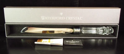 Faca para bolo de noiva Waterford nova na caixa cabo de cristal Lismore casamento 13" de comprimento - Imagem 1 de 4