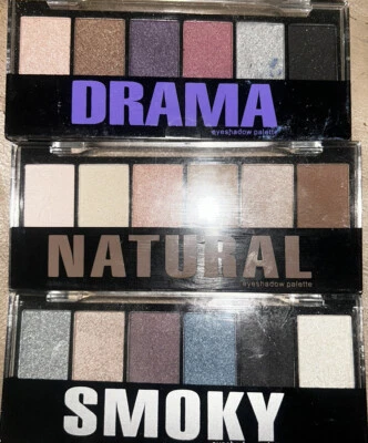 Profusion Cosmetics 3 Eyeshadow Palettes Drama,Smoky,Natural New- DISCONTINUED - Image 1 of 2