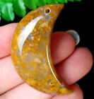 40x19x7mm Natural Old Ocean Jasper Reiki Stone Moon Healing Pendant Bead DY2527