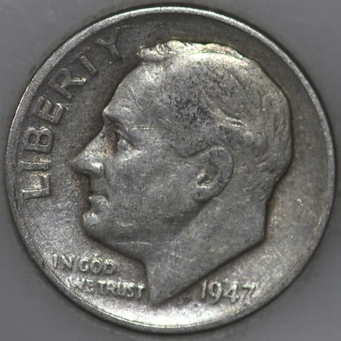 * 1947-D Roosevelt Dime 90% Silver As Shown Cover