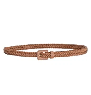 Zimmermann Narrow Woven Belt | Tan/ Brown, Adjustable Buckle, Skinny, Leather - Image 1 of 2