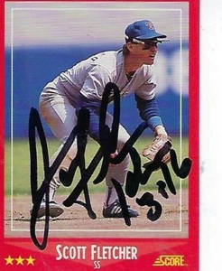 Puntuación #251 firmada por Scott Fletcher 1988 - Texas Rangers - Imagen 1 de 1