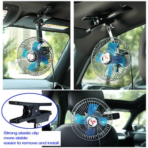 Ventilador de coche con clip de 12 V - Enfriador de tablero oscilante de 6" para vehículos y caravanas EE. UU. - Imagen 1 de 12