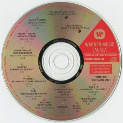 Warner Music Canada Promotional CD February 2001 (Vol. 446) (Canadian Radio CD) - Image 1 of 2