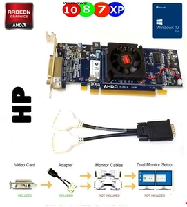 ✔️HP PAVILION Low Profile DUAL DVI MONITOR PCI-E 16x Video Card. SFF Pro Envy - Picture 1 of 16