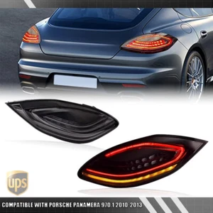 For 2010-2013 Porsche Panamera 970.1 Smoke Black LED Rear Tail Lights Brake Lamp - Picture 1 of 10