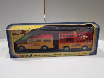 CORGI TOYS 30 LAND ROVER AND ANIMAL TRAILER JEAN RICHARD PINDER  CON SCATOLA (2) - Immagine 1 di 4
