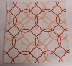 Williams Sonoma Home *sample* Tile embroidered pillow cover, 22", ivory orange - Picture 1 of 4