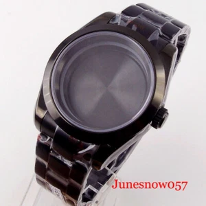 fit NH35A NH36A MIYOTA 8215 Black PVD Polished 39mm Watch Case Glide Lock - Picture 1 of 12