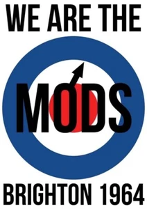 Mods 1964 Vinyl Stickers Rectangular window car retro scooters target we are the - Picture 1 of 1