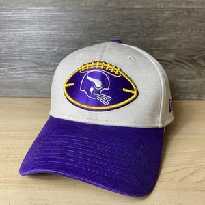 Minnesota Vikings Hat Cap Snap Back Tan Purple Helmet Logo NFL Football New Era - Picture 1 of 10
