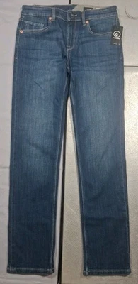 Volcom Blue Jeans Youth 28x14 Vorta Slim Straight Dark Wash Regular Rise NWT  - Image 1 of 4