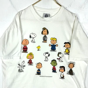 Camiseta Vintage Personajes de Peanuts XL Blanca Snoopy Dibujos Animados Hecha en Estados Unidos Años 90 - Imagen 1 de 8