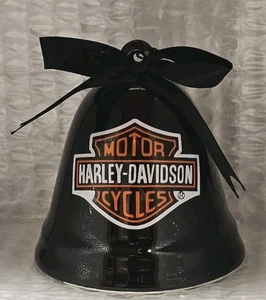 HARLEY DAVIDSON 2008 BAR & SHIELD PORCELAIN BELL CHRISTMAS ORNAMENT NEW IN BOX - Picture 1 of 10