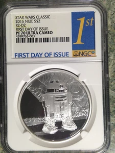 2016 Niue NGC First Day of Issue PF70 Star Wars Classic R2-D2 1 oz Silver - Picture 1 of 4