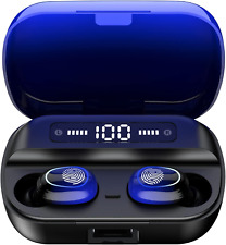 Bluetooth Headphones True Wireless Earbuds Touch Control with LED Char