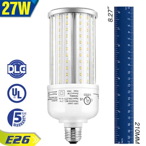AC100-277V LED Corn Bulb 5000K Daylight Standard Medium Base UL DLC Listed 27W - Picture 1 of 12