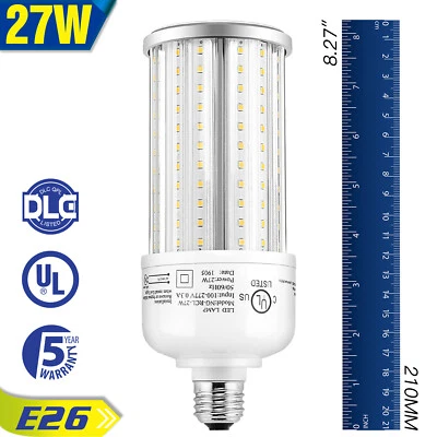 AC100-277V LED Corn Bulb 5000K Daylight Standard Medium Base UL DLC Listed 27W - Image 1 of 4