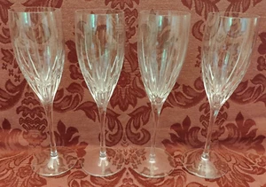 Copas de champán acanaladas Rogaska Soho Crystal 9" - Juego de 4 - ¡Nuevo! - Imagen 1 de 3