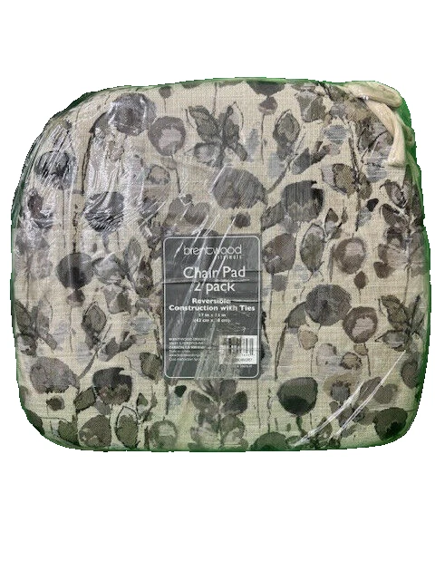 PACK DE 2 almohadillas para silla Brentwood Originals con estampado reversible/sólidas 17"X15" nuevas con etiquetas Foto 1 de 2
